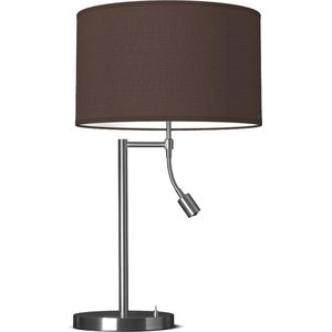 Home Sweet Home tafellamp Bling - tafellamp Read inclusief lampenkap en verstelbare LED Leeslamp - lampenkap 35/35/21cm - tafellamp hoogte 47 cm - geschikt voor E27 LED lamp - chocolade
