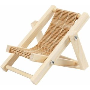 Strandstoel - Kleine Strandstoel - Zomer - Decoratie - Poppenhuis Accessoire - Hout Naturel - L: 9,5 cm - B: 7,5 cm - 1 stuk