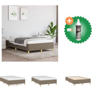 vidaXL Bedframe stof taupe 120x200 cm - Bed - Inclusief Reiniger