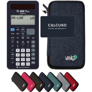 TI-30X Plus MathPrint inclusief een WYNGS beschermhoes in blauw en uitgebreide garantie van CALCUSO