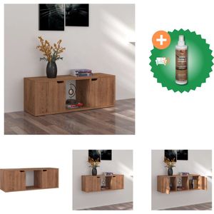 vidaXL Tv-meubel 88-5x27-5x30-5 cm spaanplaat bruin eiken - Kast - Inclusief Houtreiniger en verfrisser