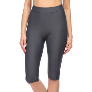 Merry Style MS-MS10-334-SWLE Dames lange Zwembroek - Zwemshorts - Bikinibroekje - Elastische tailleband - Polyamide & Elastaan - Grafiet - 34