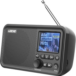 LEICKE draagbare DAB-radio met Bluetooth 5.0 DAB DAB- en FM-radio, 2,4-kleurendisplay, 80 voorkeurzenders, keukenradio met kabel of 2000mAh batterijvoeding, MicroSD TF AUX-aansluiting, alarmfuncties