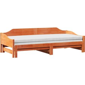 vidaXL - Slaapbank - onderschuifbed - zonder - matras - 90x190 - cm - hout - wasbruin