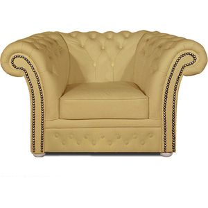 Chesterfield Fauteuil Winfield Basic Luxe Leer | Ivoor | 2 tot 4 weken levertijd