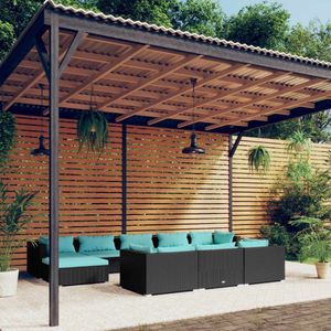 The Living Store Loungeset - PE-rattan - Zwart - Modulair design