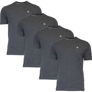 Donnay T-shirt - 4 Pack - Sportshirt - Heren - Maat S - Donker grijs gemeleerd