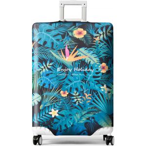 YONO Kofferhoes Elastisch - Wasbare Koffer Beschermhoes - L - Tropical Blue