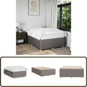 vidaXL Bedframe zonder matras 120x190 cm stof taupe