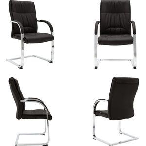 vidaXL Kantoorstoel kunstleer zwart - Kantoorstoel - Kantoorstoelen - Stoel - Stoelen