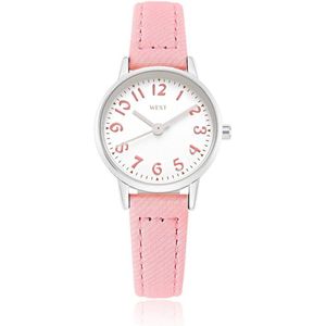 West Watch - model Rose - analoog kinder/ tiener horloge - Ø 23 mm - roze/zilver