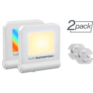 Stopcontact Nachtlampje met Sensor Kinderen & Volwassenen - Babykamer - Warm Wit & Gekleurd - 2 Stuks