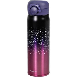 Thermosfles / isoleerkan 500 ml roze/zwart - RVS - thermosflessen / isoleerflessen