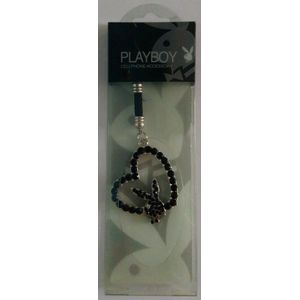 Playboy Bunny - hanger Bunny hoofdje in hartvorm - Swarovski - zwart