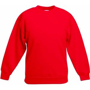 Basic sweater voor kinderen - jongens - rood - katoenmix 98/104