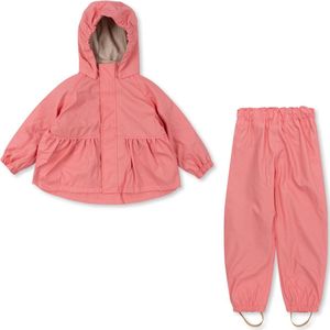 Konges Slojd Rainy Palme regenpak set Strawberry pink - Regenjas - Regenbroek - Thermo voering - Maat 3 jaar