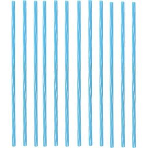 Herbruikbare rietjes - 50x - Blauw/wit - Kunststof - 22 cm