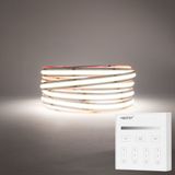 LED Strip COB - 5 Meter - Complete Set - 4000k - Neutraal Wit - 24V - 480LED/m - Met Draadloze Mi-Light(MiBoxer) Touch Wandbediening(Wit)