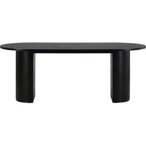 Vinta deens ovale eettafel - 200 x 90 cm - zwart