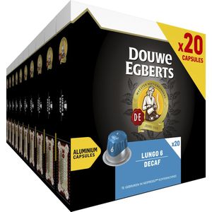 Douwe Egberts Lungo Decaf Koffiecups - Intensiteit 6/12 - 10 x 20 capsules