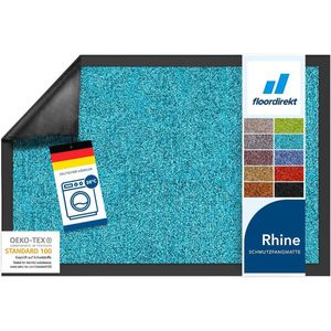 FLOORDIREKT Deurmat - Droogloopmat - Schoonloopmat - Rhine - Turquoise - 135 x 200 cm