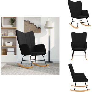 vidaXL Schommelstoel - Schommelstoelen - Schommel Stoel - Schommel Stoelen - Schommelstoel stof zwart