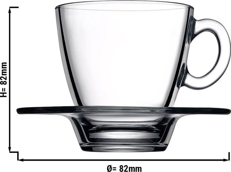 Aqua Set Theeglas met schoteltje - 0,21 liter - 6-delig set | GGM Gastro