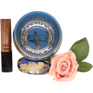 Originele Tibetaanse klankschaal op sokkel - handgemaakt in Nepal - genezing bewustzijn meditatie singing bowl set