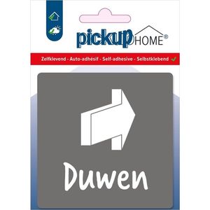 Pickup Duwen grijs - 90x90 mm Pictogram Route Acryl