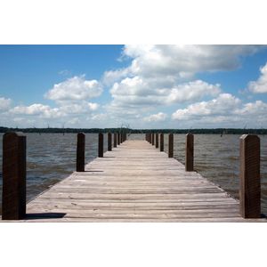 Dibond - Zee / Water in blauw / beige / wit / zwart - 50 x 75 cm