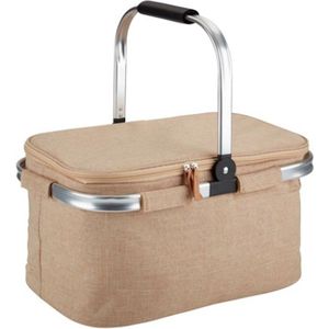 Picknick koeltas - 25 liter - beige - picknickmand