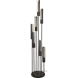 Vloerlamp Zwart Metaal - 7-Lichts - 35x35x186cm - Giga Living