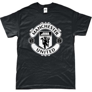 Manchester United Shirt - Logo - T-Shirt - Manchester - UEFA - Champions League - Voetbal - Artikelen - Zwart - Unisex - Regular Fit - Maat XL