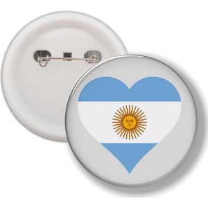 Button Met Speld - Hart Vlag Argentinie