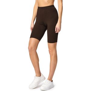 Bellivalini BLV-BLV50-149-LE Dames Leggings - Sport - Vrijetijdsbroek - Kort - Viscose - Sporbroek - Yogabroek - Bruin - M