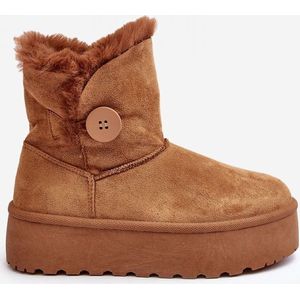 Beige Plateau Hoge Cozy Boots