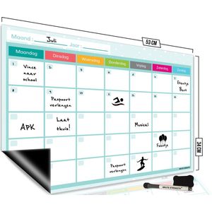 Brute Strength - Magnetisch Weekplanner whiteboard (5) - 53 x 34 cm - Planbord - Familieplanner - Gezinsplanner - To Do Planner
