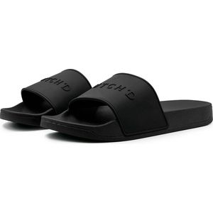 Dutch'D ® Rubberen slipper - zwart - Maat 47/48 - anti slip - Comfortabel - Dubbele maten - unisex - Heren Badslippers - Slippers - Badslippers