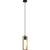 EGLO Littleton - hanglamp - 1-lichts - E27 - zwart/hout