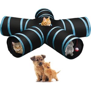 5 Gangen Speeltunnel voor dieren - Kattentunnel - Konijnentunnel - Hondentunnel - Hondenspeelgoed katten speelgoed - kattenbed -