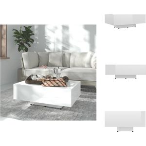 vidaXL Banktafel - Spaanplaat - 85x55x31 cm - Hoogglans wit - Tafel