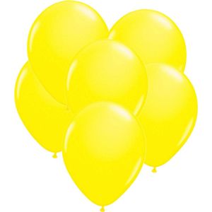 32x stuks Neon fel gele latex ballonnen 25 cm - Feestversiering/feestartikelen