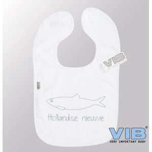 VIB® - Slabbetje Luxe velours - Hollandse Nieuwe (Wit) - Babykleertjes - Baby cadeau