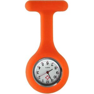 Fako® - Verpleegstershorloge - Zusterhorloge - Verpleegster Horloge - Siliconen RVS Uni - Oranje