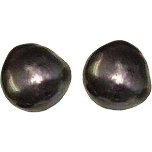 Zoetwater parel oorbellen Big Brown Baroque Pearl - oorknoppen - echte parels - bruin - sterling zilver (925)