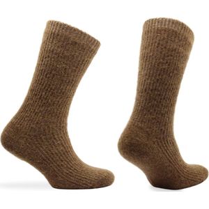 Norfolk - 63% Luxe Italiaanse Baby Alpaca Sokken - Warme wintersokken - Alpaca wol sokken - Bruin - Maat 36-40 - Apollo