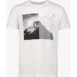 Unsigned heren T-shirt met opdruk - Wit - Maat S