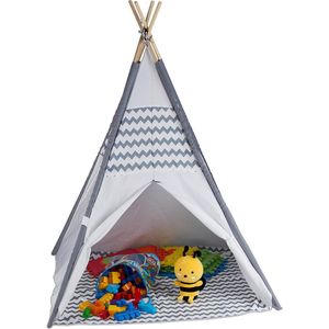 Relaxdays Tipi Speeltent Kind - Kindertent - Indianentent - Wigwam - Tent Kinderkamer