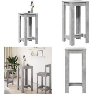vidaXL Bartafel 51x50x103,5 cm bewerkt hout betongrijs - Bartafel - Bartafels - Statafel - Statafeltje