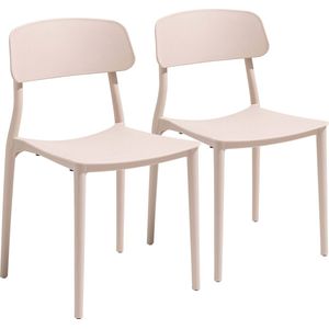 Oviala - Set van twee polypropyleen stoelen roze